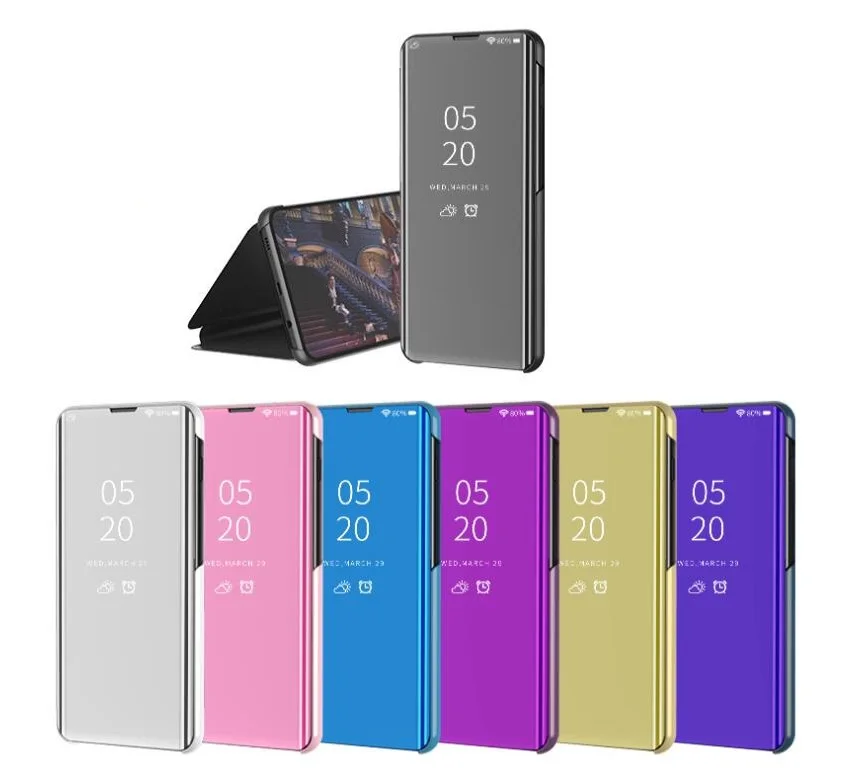 

For Samsung A8S A9 2019 A8+(2018) A8(2018) A7(2018) A7(2017) A2CORE Electroplated Mirror Cover Vertical Bracket ProtectiveCover