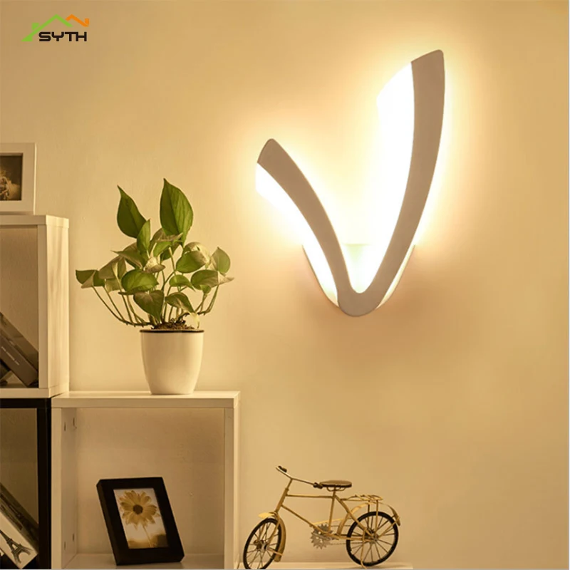 

LED wall lamp large V simple bedroom lamp bedside lamp wall lamp background lamp modern lamp picture light indoor wall light