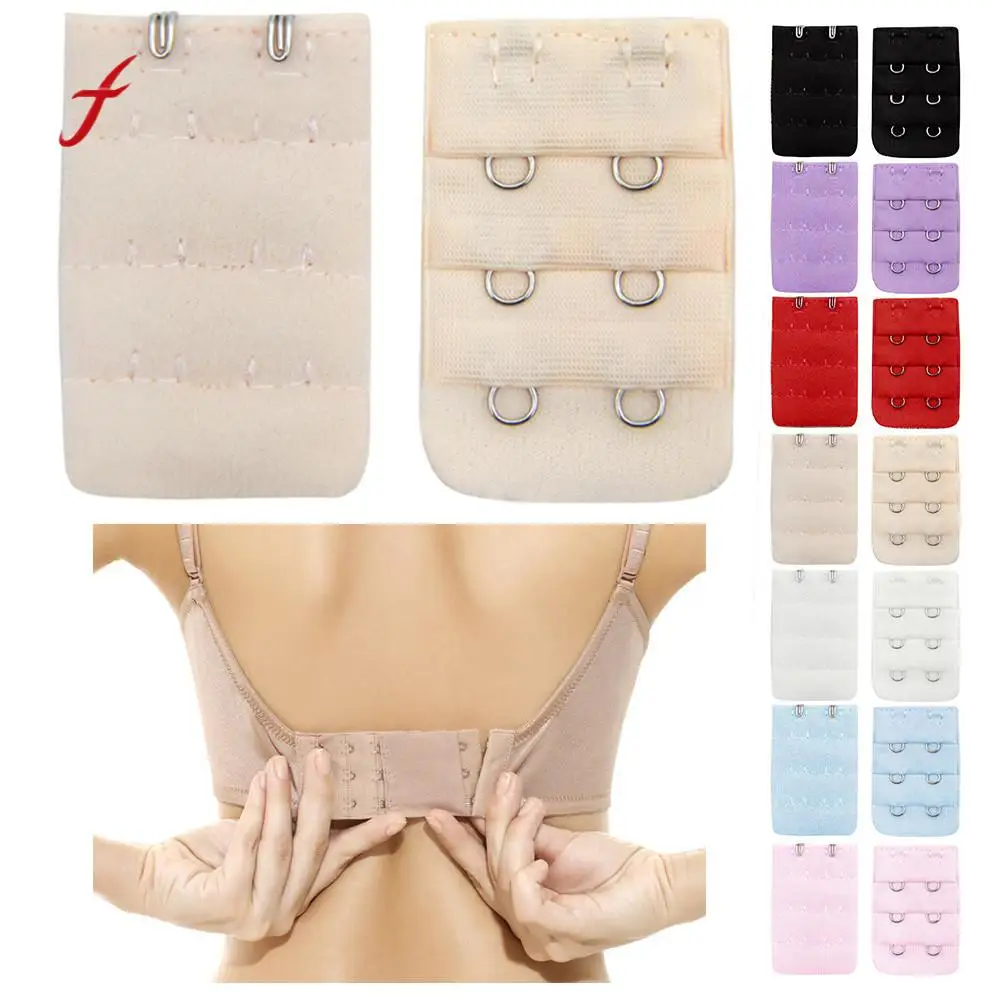Women Soft Comfortable Back Extension Delicate Bra Lengthened 2x3 Hooks Extender Strap