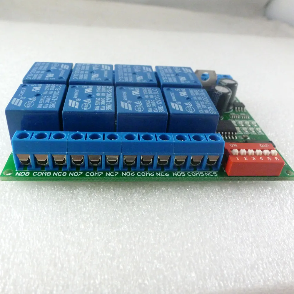 8 канальный DC 12 В RS485 релейный модуль Modbus RTU 485 переключатель дистанционного управления для PLC PTZ камеры наблюдения безопасности