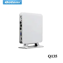 Qotom mini pc e350d processador de núcleo duplo 1.6 ghz baixa potência pequeno caso 4usb dupla exibição(China)