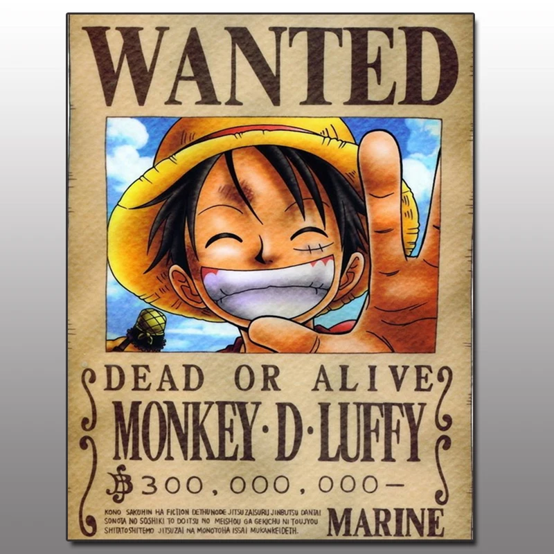 

5D Diamond Painting Cartoon One Piece Straw Hat Luffy Diamond Embroidery Rhinestone Painting Children Making Handmade Gifts