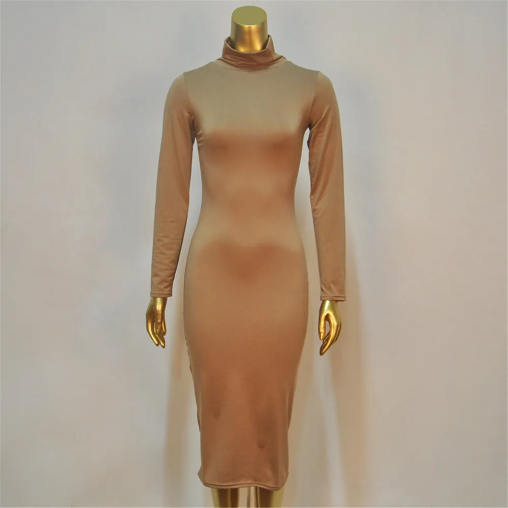 Party Slim Hip Bodycon Dress Vestidos Clubwear Women Sexy Club Dress Turtle Neck Long Sleeve Dresses Elegant Pencil Dress (16)