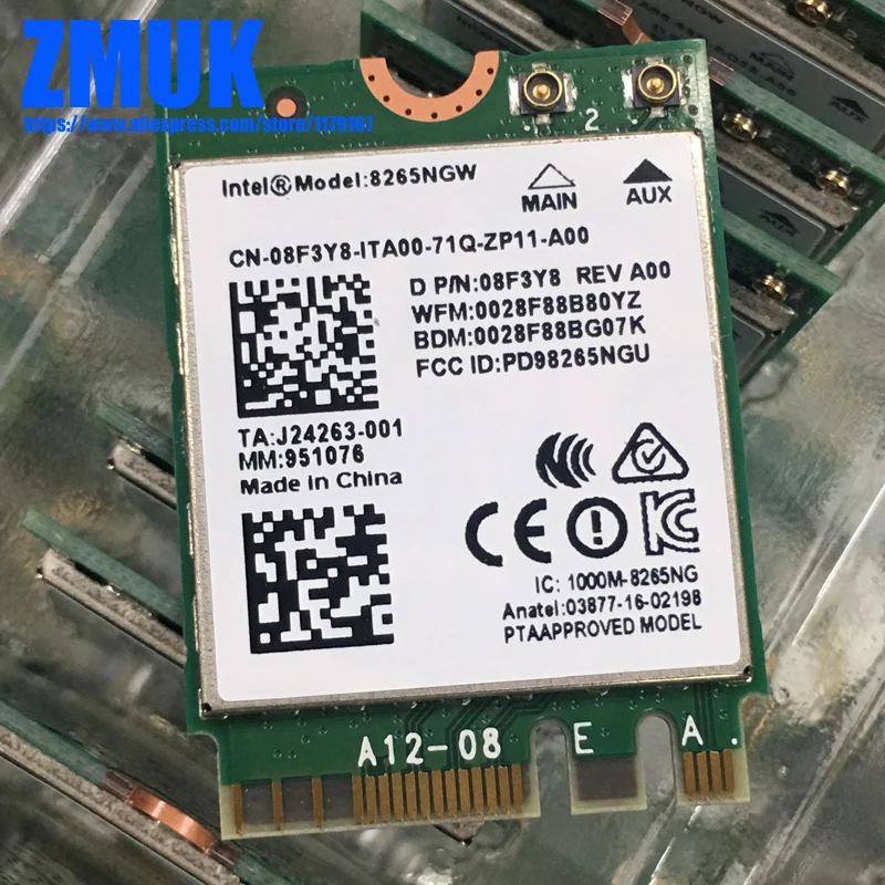 

Int Wireless-AC 18265NGW + Bluetooth WiFi карта, P/N 8F3Y8 CN-08F3Y8