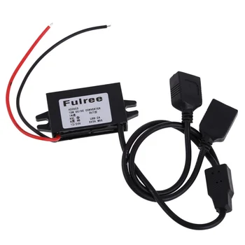 

Dual USB 12V 24V to 5V DC/DC Step-down Power Adapter Converter Inverter Over Current/Temperature/Reverse Connection Protection