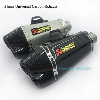 

Inlet 36- 51mm Universal Double Dual 2 Hole Exhaust Modified Motorcycle Muffler Pipe For Sticker Escape Carbon R6 R15