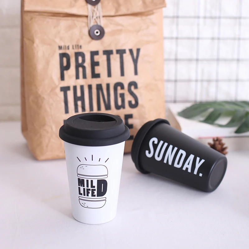 

Nordic style coffee cup and Creative Food grade Stainless steel coffee cup and beer mug with lid in home decoration accessories
