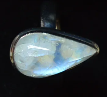 

Genuine Blue Fire Moonstone Ring 925 Sterling Silver,USA Size : 9 , KR0311