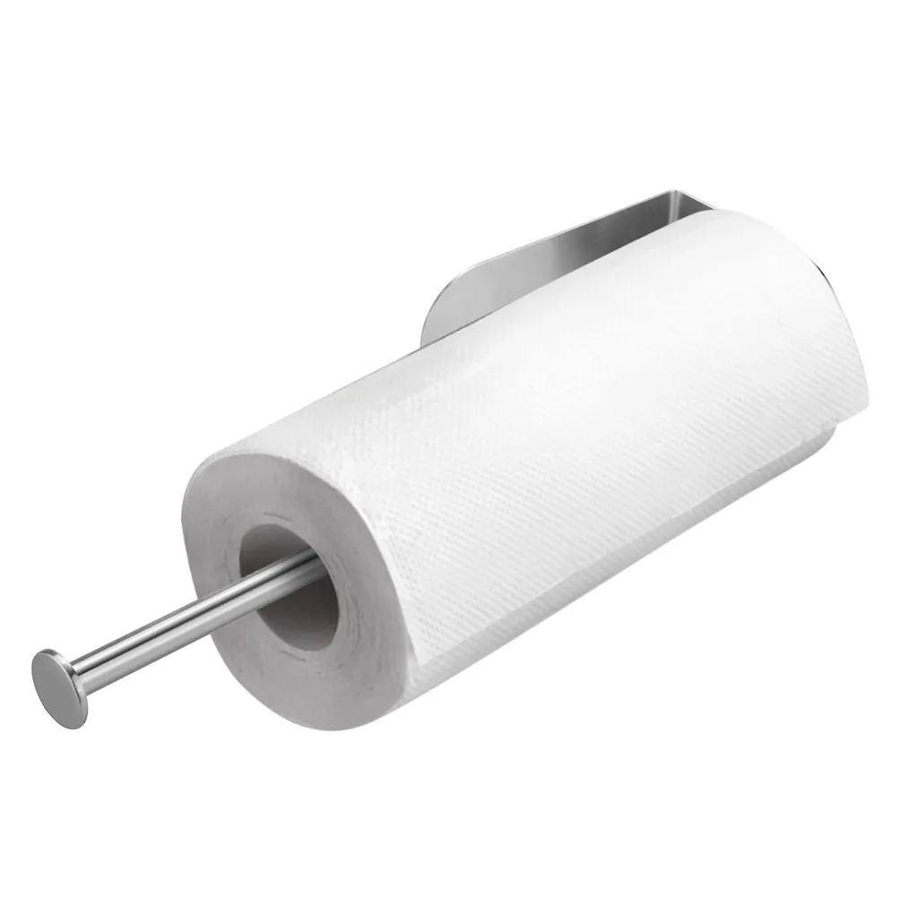 

Toilet Kitchen Roll Paper Holder Stainless Steel Repeatedly Washable Stick Wall Mount Hooks Rack Bathroom Storage Accessories