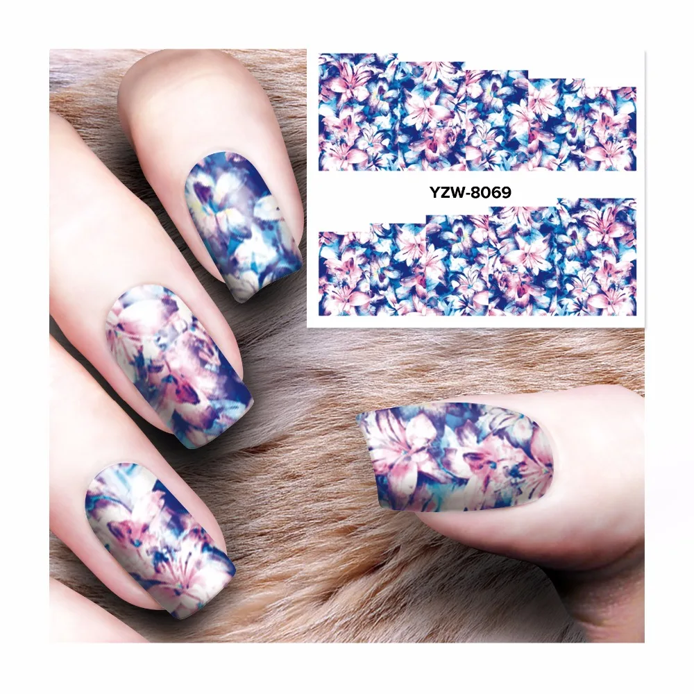 FWC Water Transfer Nail Art Stickers Decals For Nail Tips Decoration