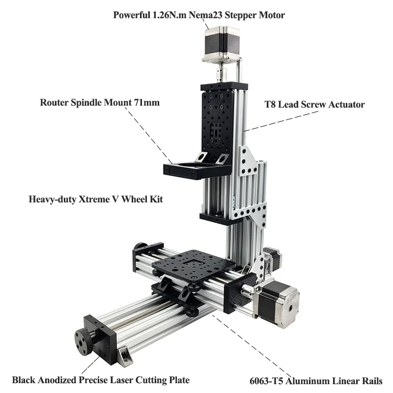 MiniMill станок с ЧПУ механический комплект 3 оси Настольный MiniMill CNC Комплект с 175 унций* в Nema 23 шаговые двигатели