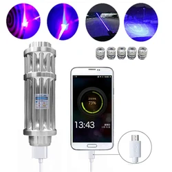 De Alta Potencia Usb de Carga Azul Láser Puntero Antorcha 450Nm 10000M Láser Enfocable Mira de la Linterna Quemar Partido Vela Encendió el Cigarrillo De Alta Potencia Usb de Carga Azul Láser Puntero Antorcha 450Nm 10000M Láser Enfocable Mira de la Linterna Quemar Partido Vela Encendió el Cigarrillo