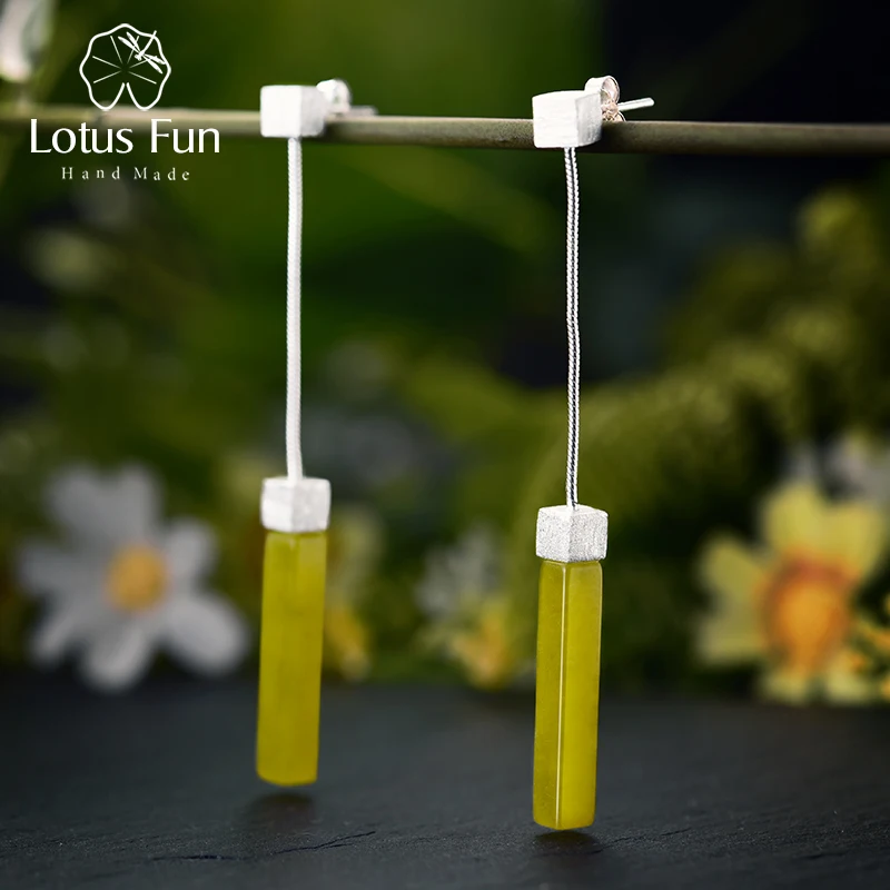 Lotus Fun Реальные Стерлингового Серебра 925 Природных Серпантин Ручной Изящных Ювелирных Изделий Минимализм
