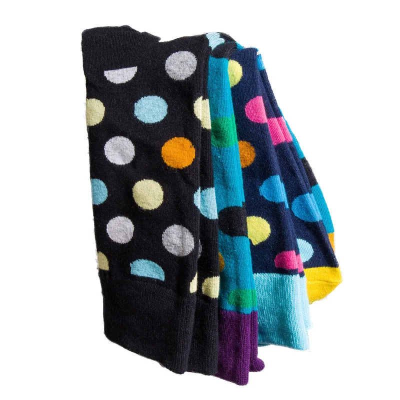 

Harajuku Cute Dot Patterned Socks Men Cartoon Cotton Cool Middle Tube Sock Hipster Skateboard Ankle Funny Sock Man Sox