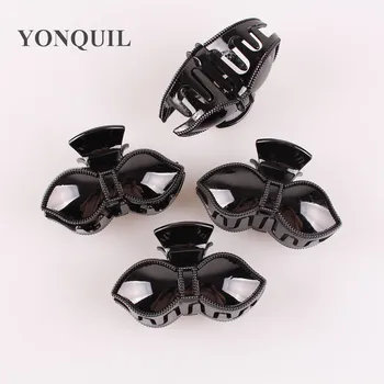 

New Arrival 90MM Size Large plastic crab Hair Claws for Women bow Shape shining black grasp clips nice HeadWear 24pcs/lot SYHC34