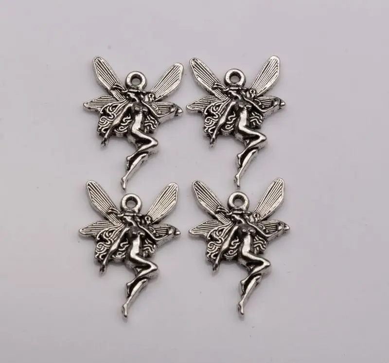 

Hot ! 10pcs New Antique Silver Single-sided design Angel girl Charm pendants DIY Jewelry 15 x 21mm za337