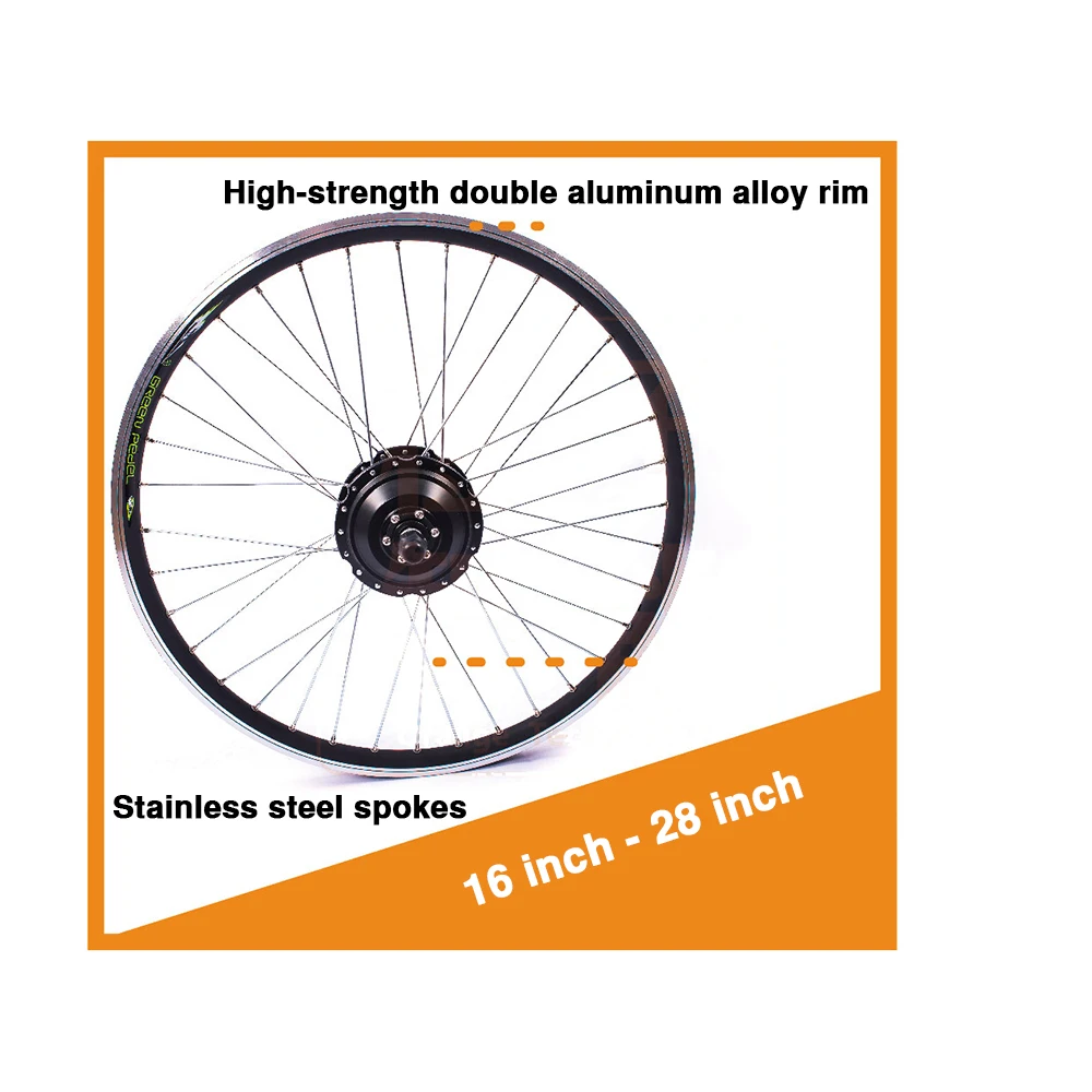 Discount 48V 1500W Electric Bicycle Motor Conversion Kits Para Bicicleta 20" 24" 26" 700C  Rear / Front Wheel Mountain Bike 7