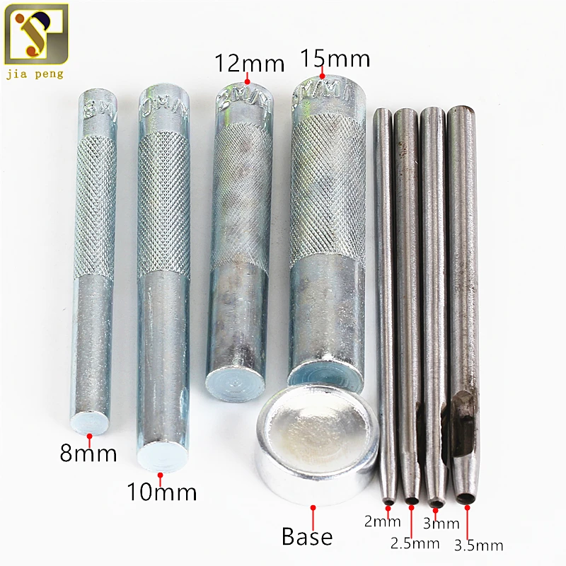 

9pcs Metal Leather Craft Tool Repair Spikes Die Punch Hole Rivet Fastener Kit For DIY Leathercraft Punch Rivet Set