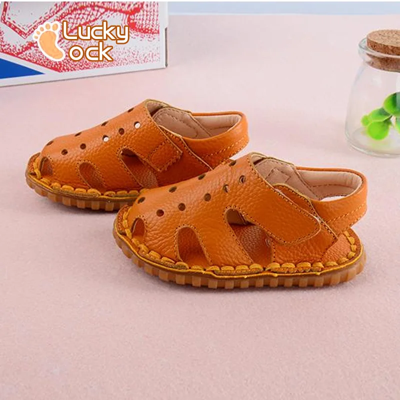 Good Quality Summer Little Boys Sandals Genuine Leather Baby Toddler