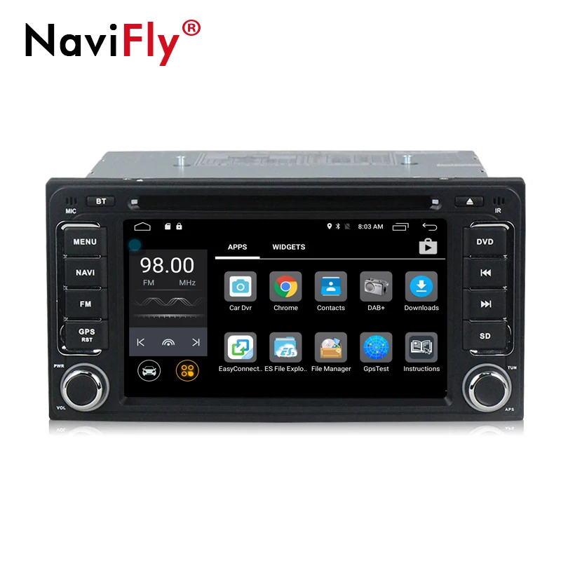 Discount NaviFly 2 din Android 7.1 Car DVD gps navigation for Toyota Hilux yaris VIOS Camry Corolla RAV4 prado car radio audio Head Unit 3