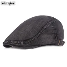 XdanqinX унисекс тертая шляпа ретро джинсовые кепки регулируемый размер мужской хлопоковый берет Snapback cap новые женские ковбойские кепки с козырьками
