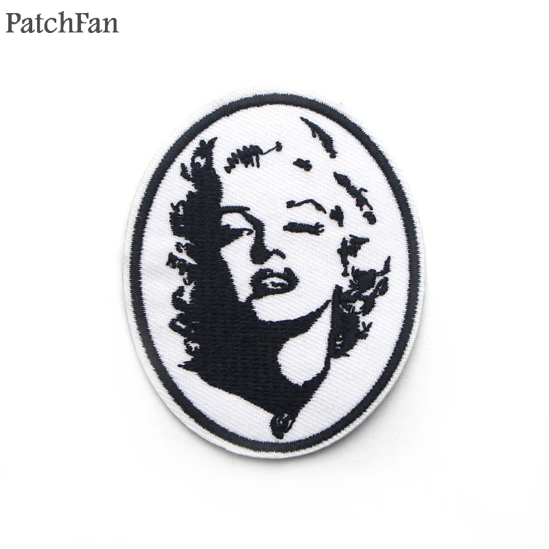 

A0481 Patchfan Memory Famous star Marilyn Monroe Patches DIY Embroidered Iron/Sew on Applique accessories Home & Garden badges