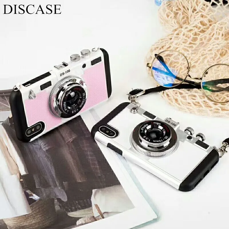 DISCASE Stylish Retro 3D Camera Phone Case For iphone X 5 6 6s 7 8plus