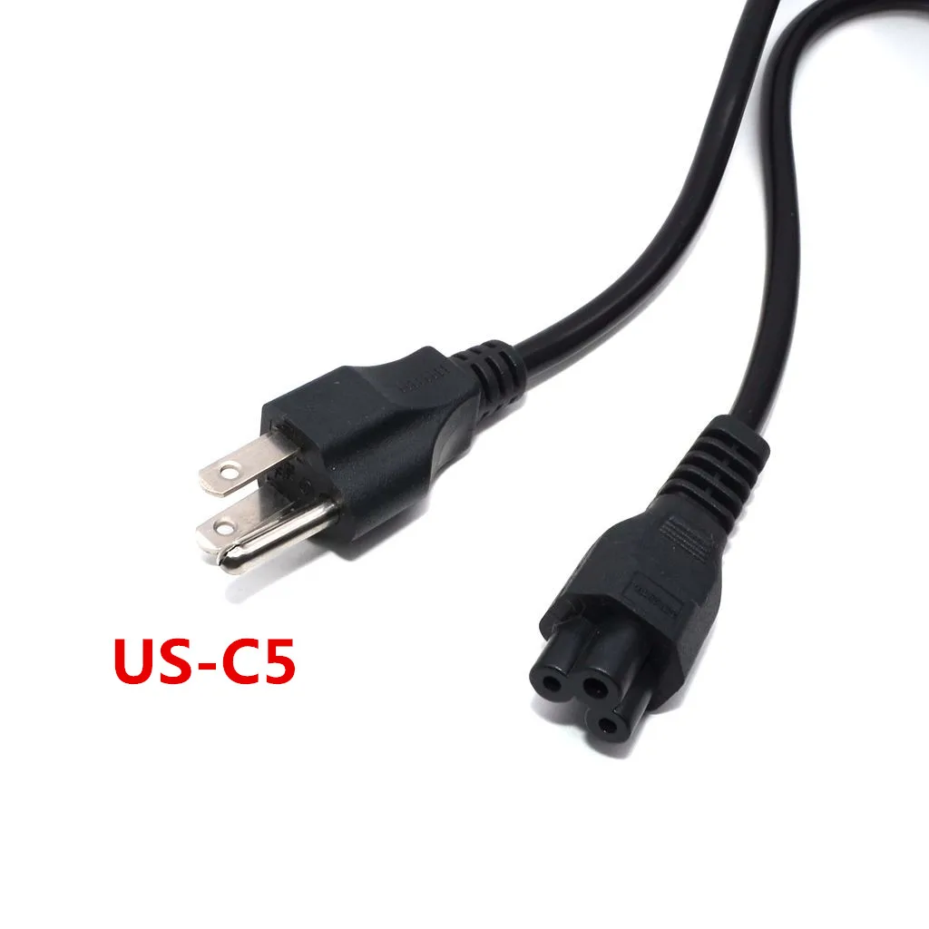 5ft C5 Cloverleaf привести к EU/US/AU/UK 2 3 Pin AC ЕС Plug Мощность кабельный ввод шнура монитор компьютера - Цвет: US-C5