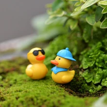 Упаковка из 10 шт. реалистичная форма туристическая утка с синей шляпой декоративные элементы ландшафта домашний декор сада