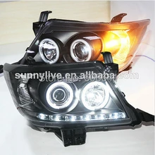 Для TOYOTA HILUX VIGO светодиодный светильник CCFL ангельские глазки 2011-2013 год черный корпус