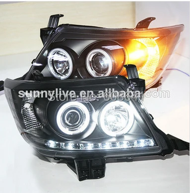 Для Toyota Hilux Виго светодиодный головной свет CCFL Ангел глаз 2011-2013 год черный корпус Для Toyota Hilux Виго светодиодный головной свет CCFL Ангел глаз 2011-2013 год черный корпус