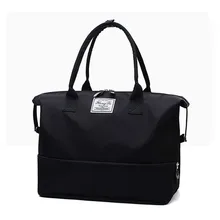 2019 New Women Travel Bag Black Pink Sequins Shoulder Bag Women Handbag Ladies Weekend Portable Duffel Bag Waterproof Bags