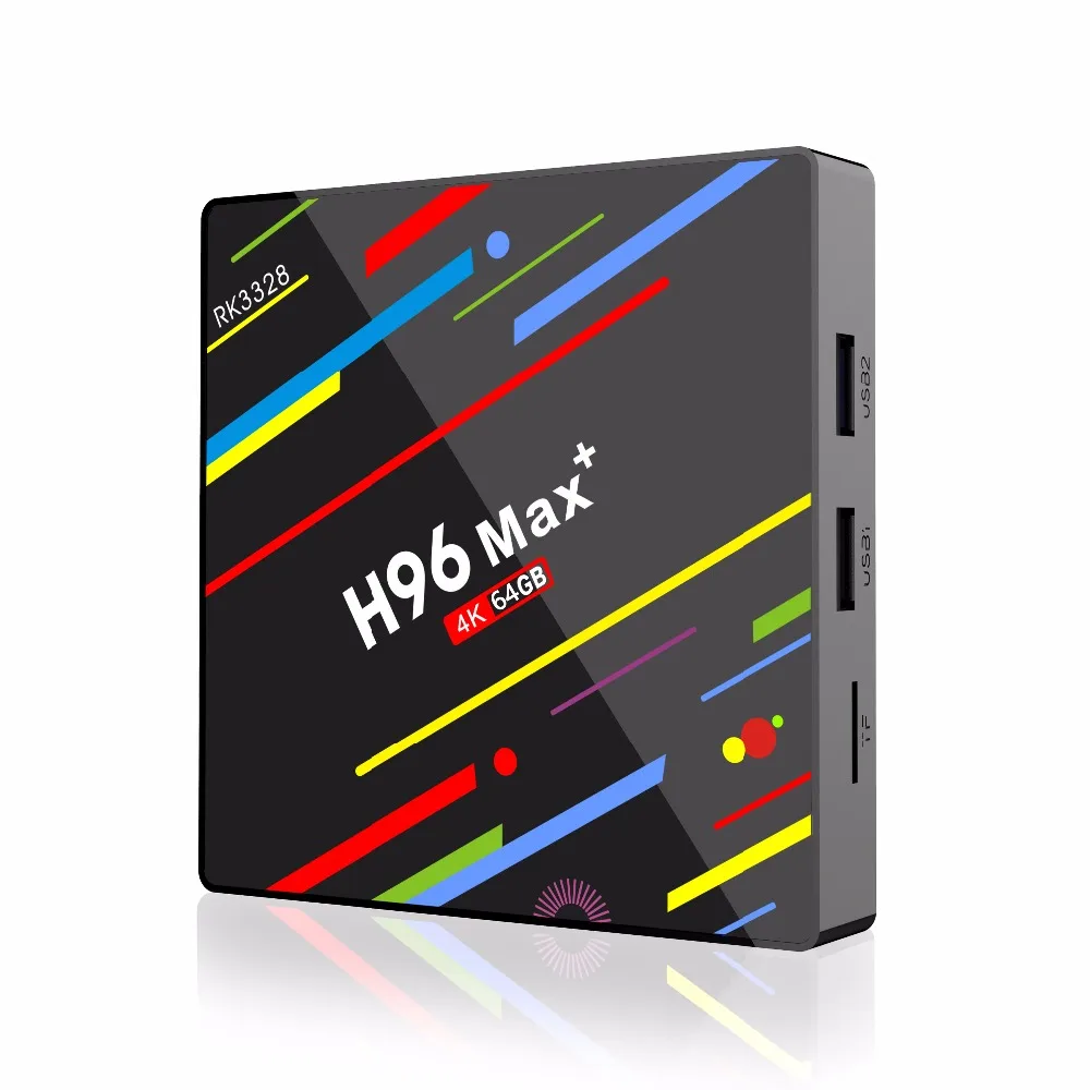H96MAX+ 4 GB 64 GB Android 81 caja de TV RK3328 Quad Core USB 30 smart 4 K Set Top caja opcional 24G/5G Dual WIFI Bluetooth