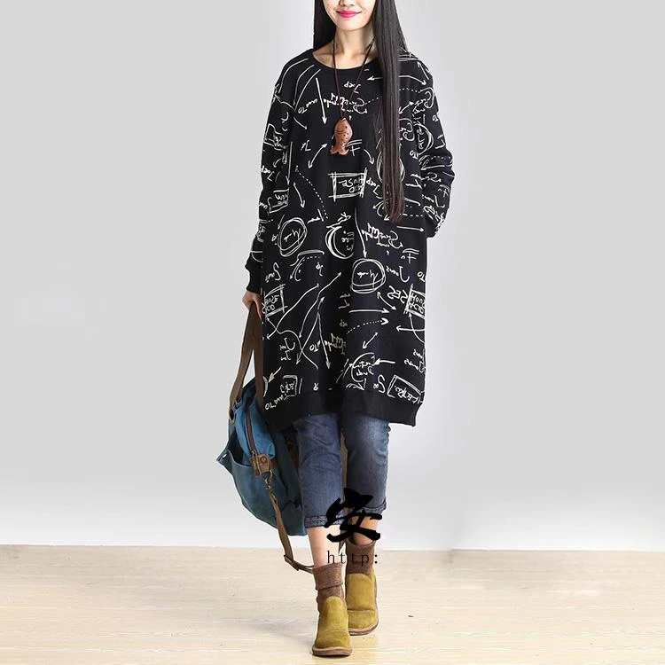 

Fashion Plus Size Graffiti Sweatshirt Ladies Oversized Jumper Tunic Ladies Crew Neck Long Sleeve Loose Pullover