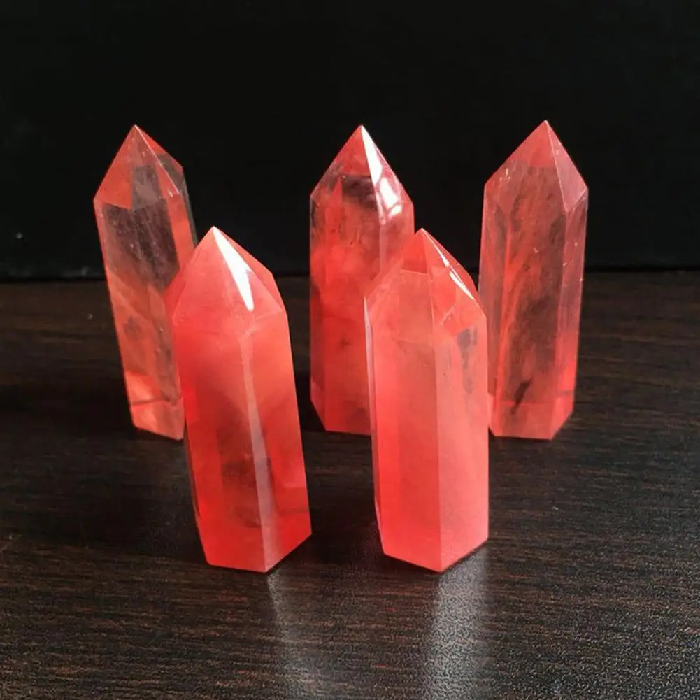 

Artificial Red Crystal Quartz Healing Stone Jewelry Making DIY Pendant Crafts