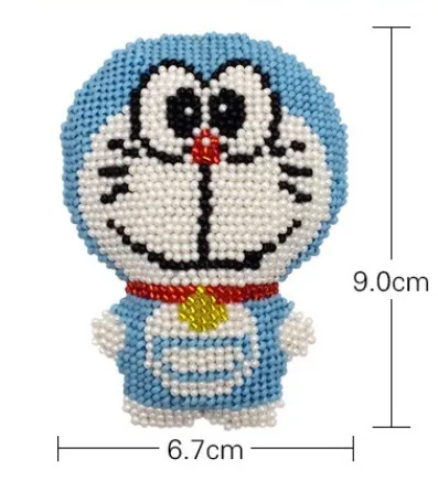 Мультфильм бисера Вышивка крестиком комплект предварительно напечатанные штампованные 14ct Пластиковые холст DIY ручной работы ремесло рукоделие брелок Телефон plug плюс - Цвет: Doraemon