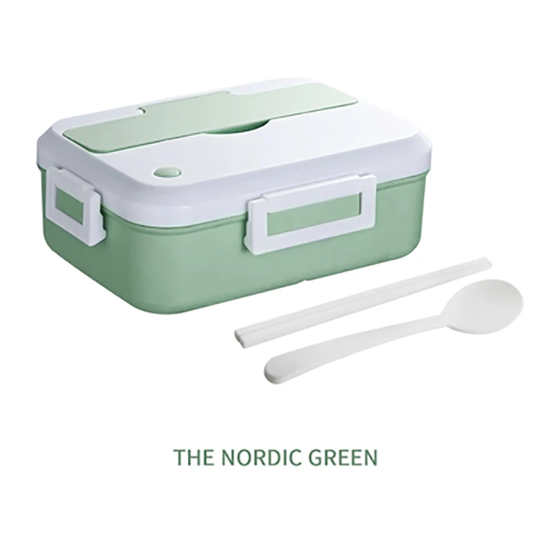 Green Baispo 1300 мл Nordic стиль коробка для завтрака пригодная для использования в микроволновке герметичные еда контейнер большой ёмкость студент Bento Box Crisper с посуда - Цвет: Green