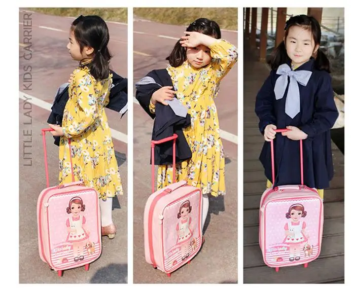 Детский чемодан с колесами для девочек, детская дорожная сумка на колесиках для девочек, дорожная сумка на колесиках, багажные рюкзаки с колесиками, Mochila