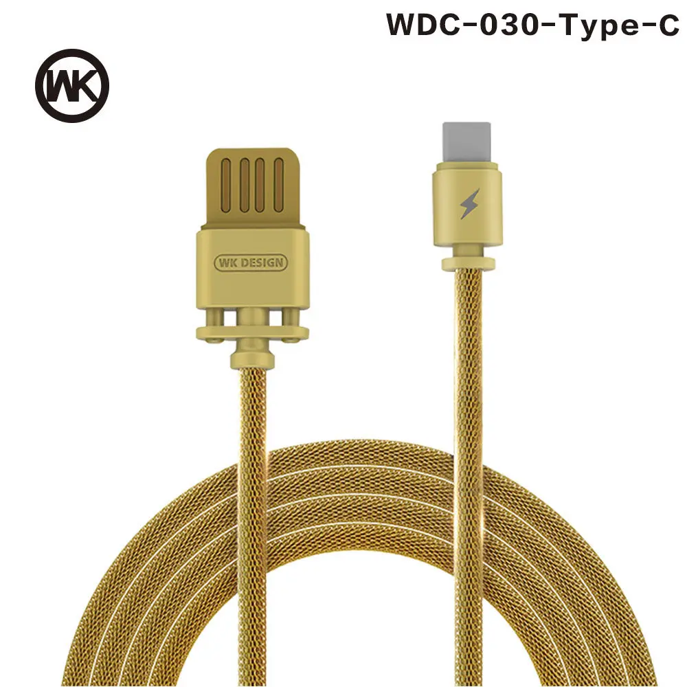 WK usb type-C кабель для samsung Note 8 S8 USB C цинковый сплав 2.1A Быстрая Зарядка Синхронизация данных для huawei P20 Pro Xiaomi type-C кабель