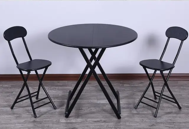round table with folding chairs