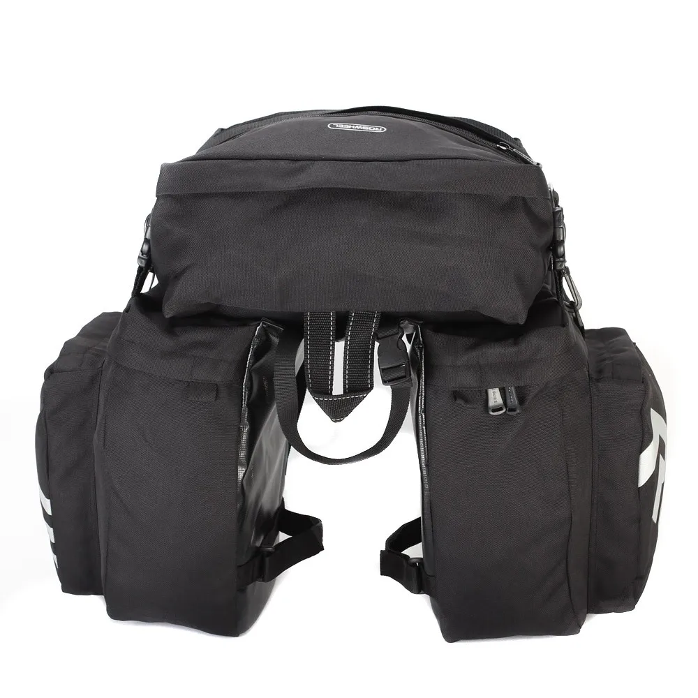 Top ROSWHEEL Bike Accessories 37L MTB Mountain Bike Rack Bag 3 in 1 Multifunction Road Bicycle Pannier Rear Seat Trunk Bag 5