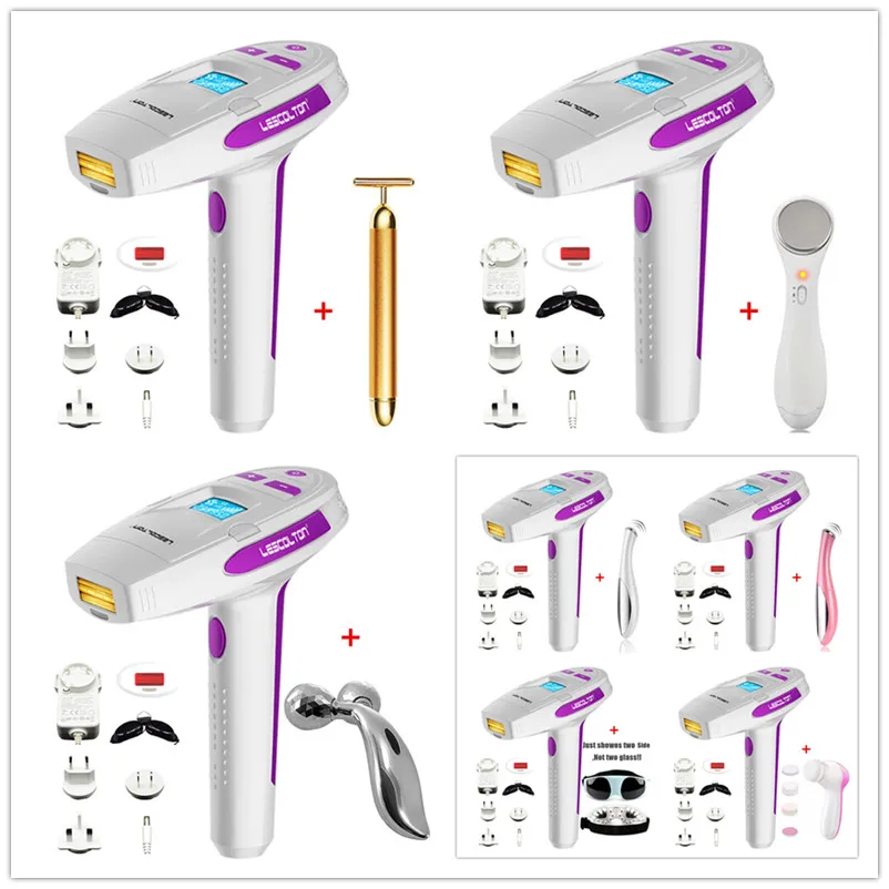

LCD Display Hair Laser Removal Home Use 300000 Pulses Lamp Epilator 100000times skin tender lamp Lescolton Depilator