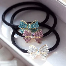 tire Small diamond bow hair bands rope free home delivery