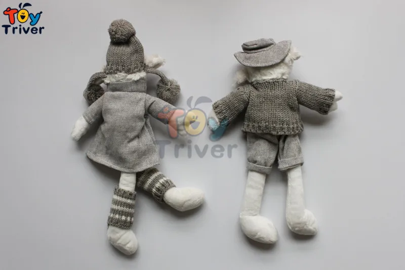 32cm Plush Sheep Lamb Penguin Snowman Couples Handmade Knitted Toys Knitting Dolls Baby Kids Girl Firend 2
