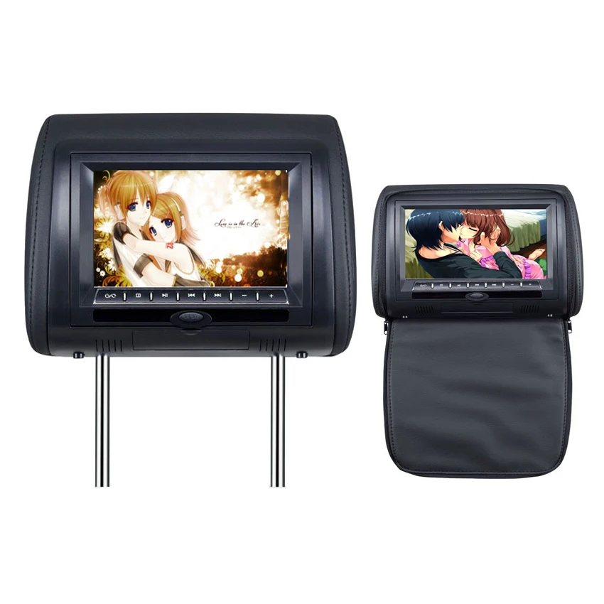 car styling 7 Inch Car DVD Player Headrest Monitor With TFT LCD Screen 2 Speakers Support MP3