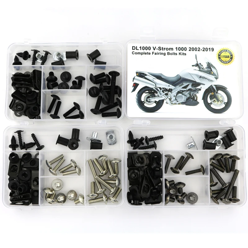 

For Suzuki DL1000 V-Strom 1000 2002-2012 Complete Full Fairing Bolts Kit Steel Fairing Clips Speed Nuts Covering Bolts Kit