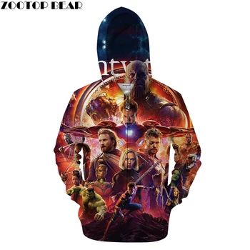 

3D Zip Hoodie Men Zipper Hoody Casual Sweatshirt Brand Tracksuit Avenger alliance Pullover Male Coat HipHop DropShip ZOOTOPBEAR