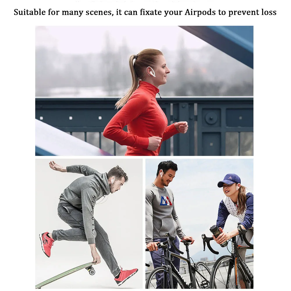 1Pair Silicone Protective earhooks holder secure for airpods apple wireless headphones accessories 1:1 Sports Anti-lost ear hook