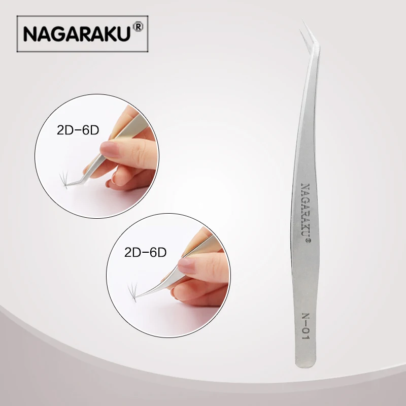 NAGARAKU 2 шт. N-01 Пинцет для N-02 для профессионального наращивания ресниц прививка объема точные Цветочные пинцеты для ресниц