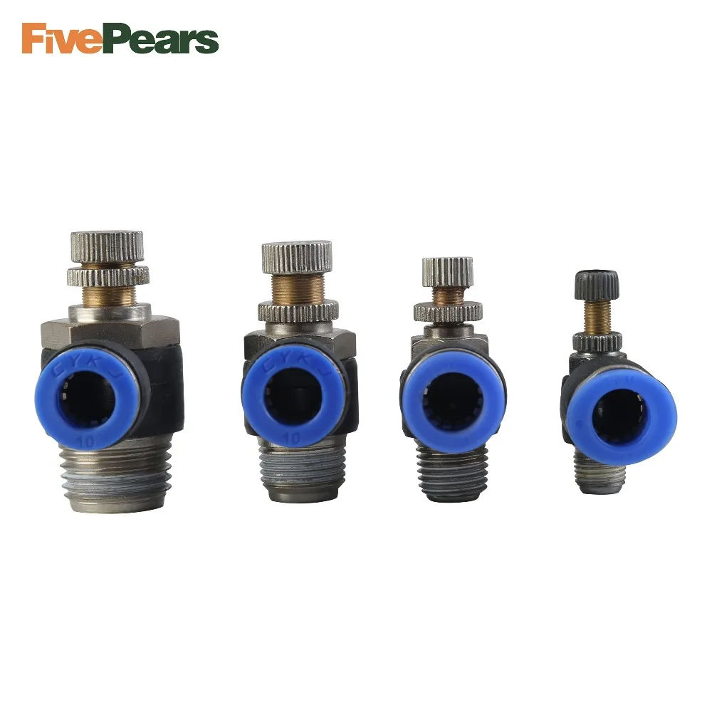 

SL10 Fast connection Pneumatic Fitting 01 02 03 04 (1/8" 1/4" 3/8" 1/2") air speed Regulating valve throttle valve